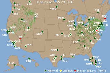 National Airport Delays Map