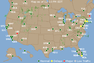 National Airport Delays Map