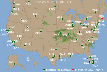 National Airport Delays Map