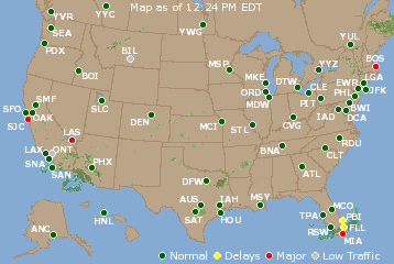 National Airport Delays Map