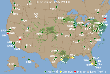 National Airport Delays Map
