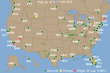 National Airport Delays Map