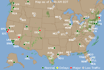 National Airport Delays Map