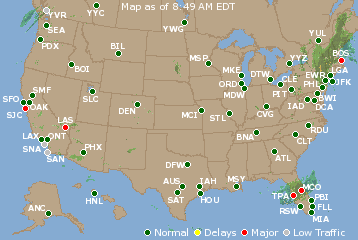 National Airport Delays Map