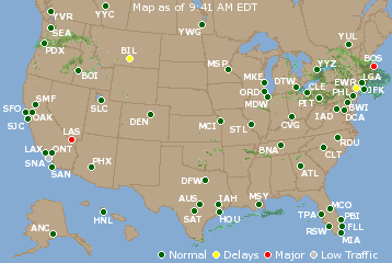 National Airport Delays Map