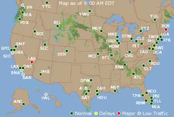 National Airport Delays Map