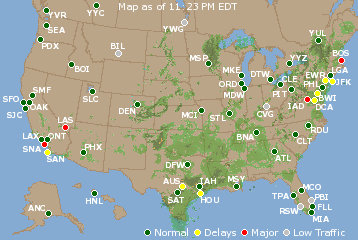 National Airport Delays Map