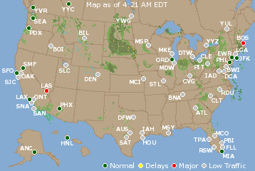 National Airport Delays Map
