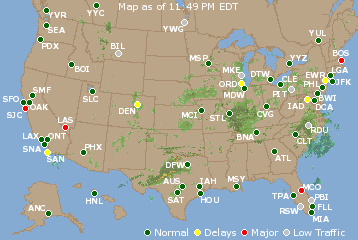 National Airport Delays Map
