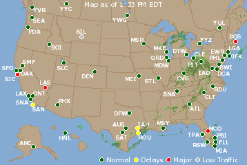 National Airport Delays Map