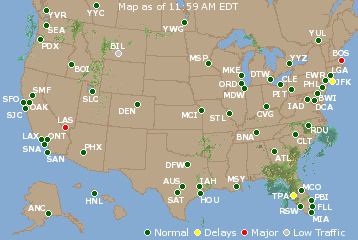 National Airport Delays Map