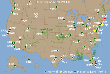 National Airport Delays Map