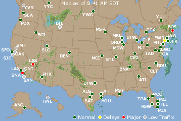 National Airport Delays Map