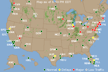 National Airport Delays Map