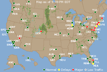 National Airport Delays Map