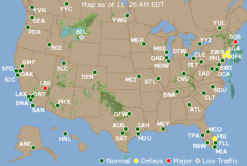 National Airport Delays Map