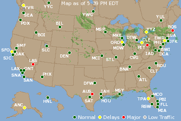 National Airport Delays Map