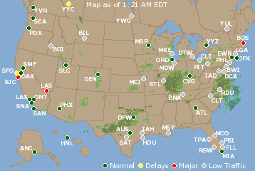 National Airport Delays Map