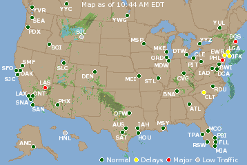 National Airport Delays Map