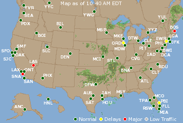 National Airport Delays Map