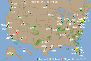 National Airport Delays Map