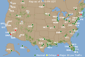 National Airport Delays Map