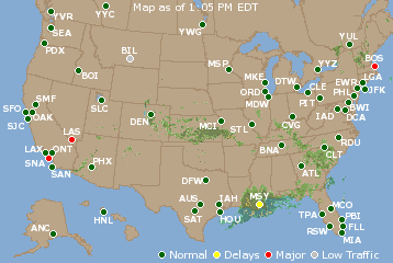 National Airport Delays Map