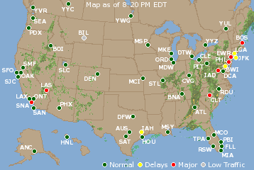 National Airport Delays Map