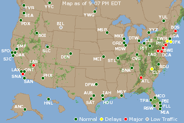 National Airport Delays Map