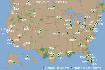 National Airport Delays Map