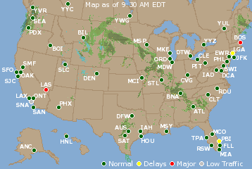 National Airport Delays Map