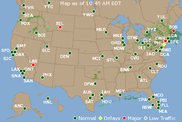 National Airport Delays Map