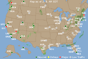 National Airport Delays Map