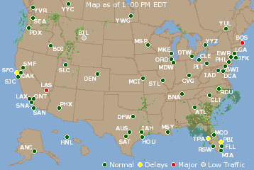 National Airport Delays Map