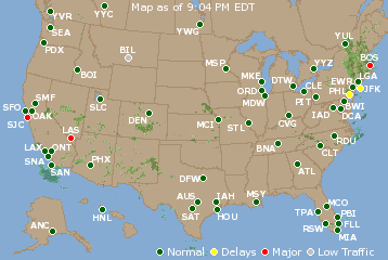 National Airport Delays Map