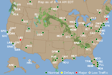 National Airport Delays Map