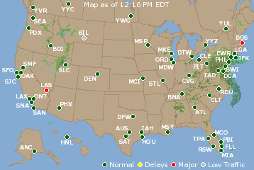 National Airport Delays Map