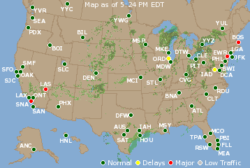 National Airport Delays Map