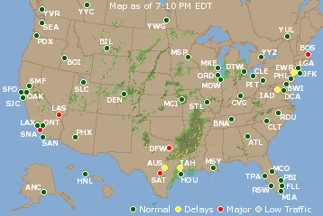 National Airport Delays Map