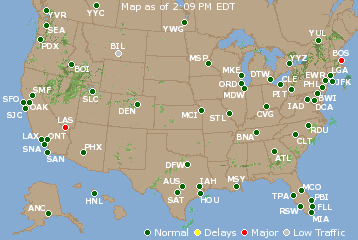 National Airport Delays Map
