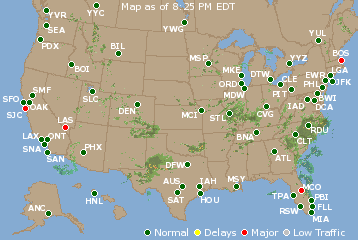 National Airport Delays Map