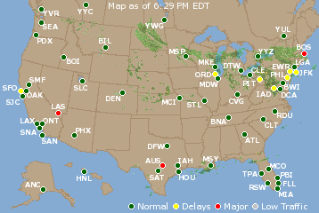 National Airport Delays Map
