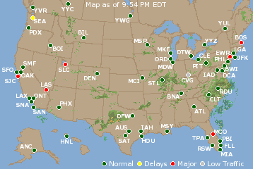 National Airport Delays Map