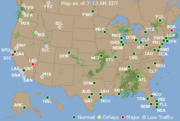 National Airport Delays Map