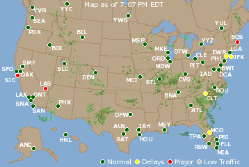 National Airport Delays Map