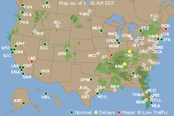 National Airport Delays Map