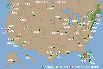 National Airport Delays Map