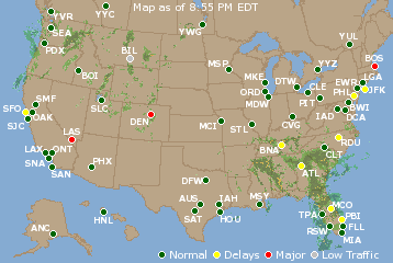 National Airport Delays Map