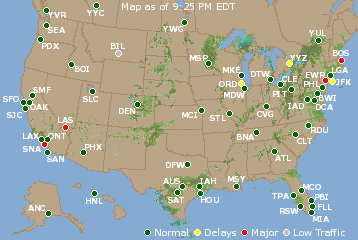 National Airport Delays Map