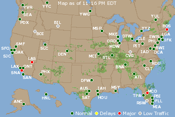 National Airport Delays Map